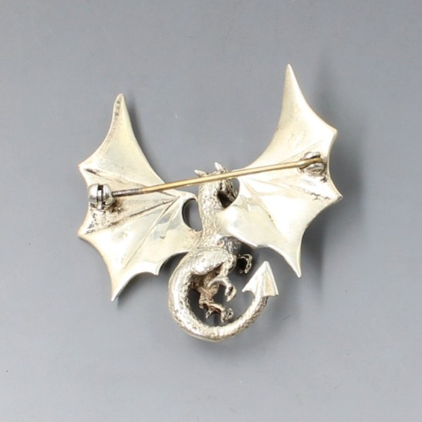 Silver Dragon Brooch